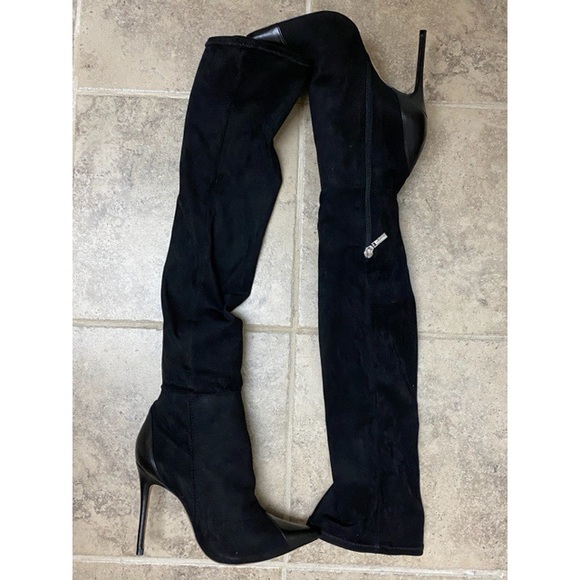 SCHUTZ Shoes - SCHUTZ Suede Over-the-Knee Tall boot Black leather